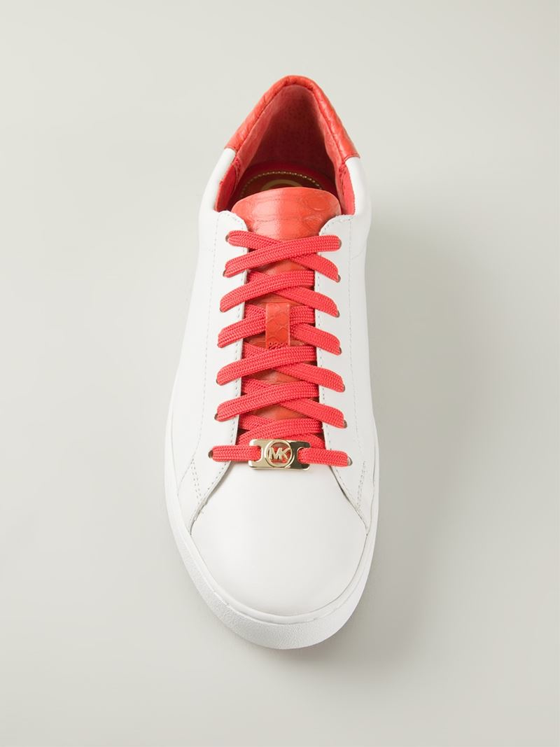 michael kors red and white sneakers