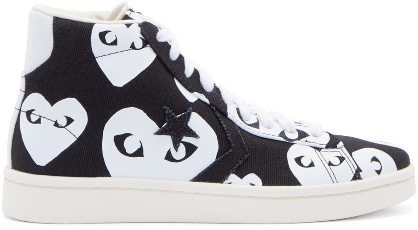 comme des garcons converse black and white