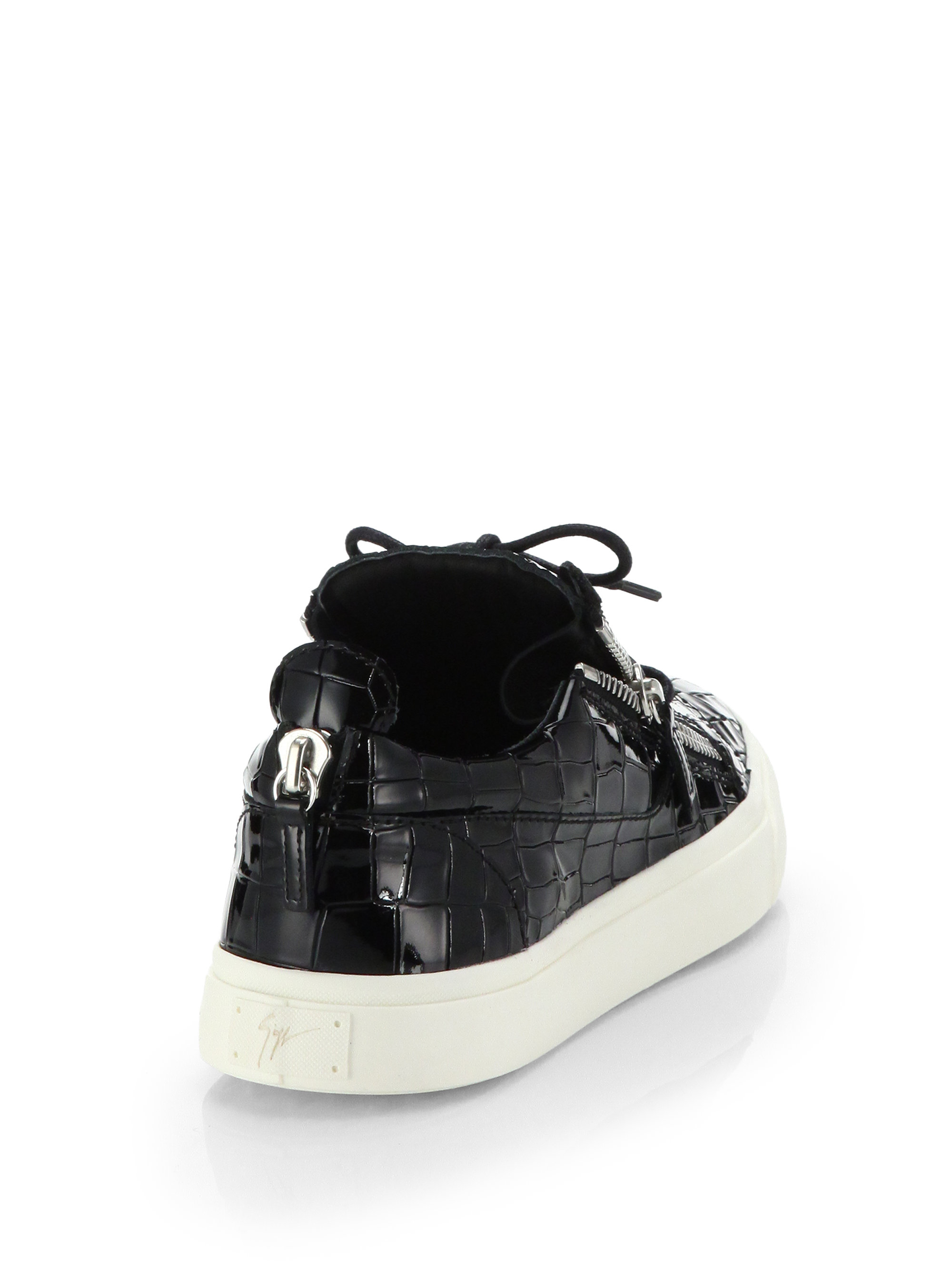 giuseppe zanotti croc embossed sneakers