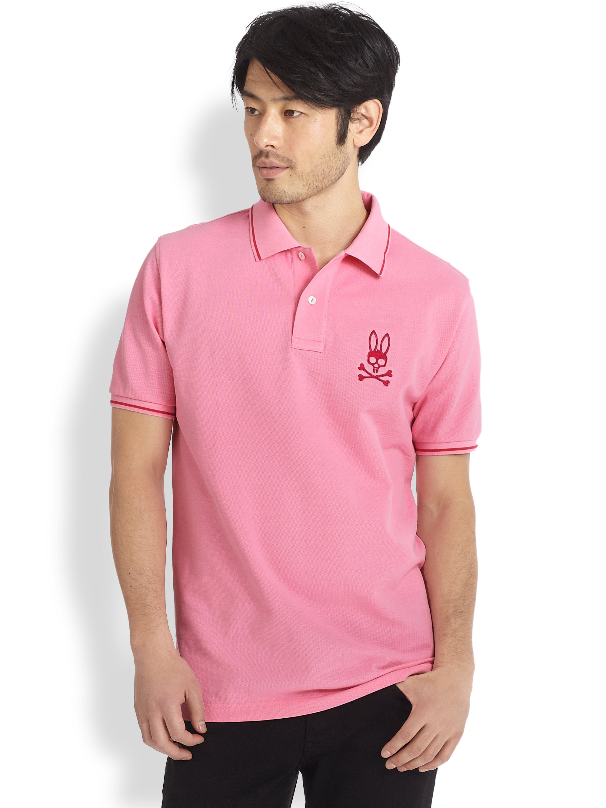 psycho bunny pink polo