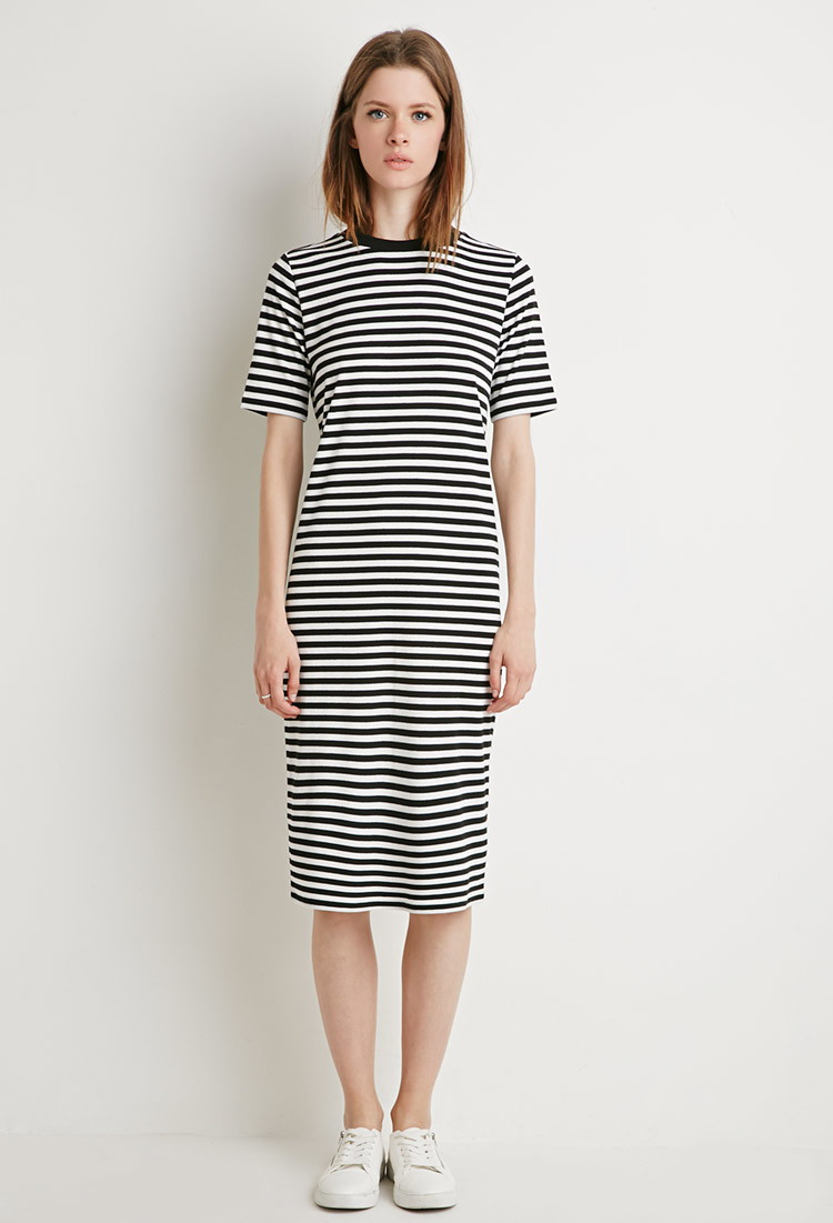 striped t shirt midi dress