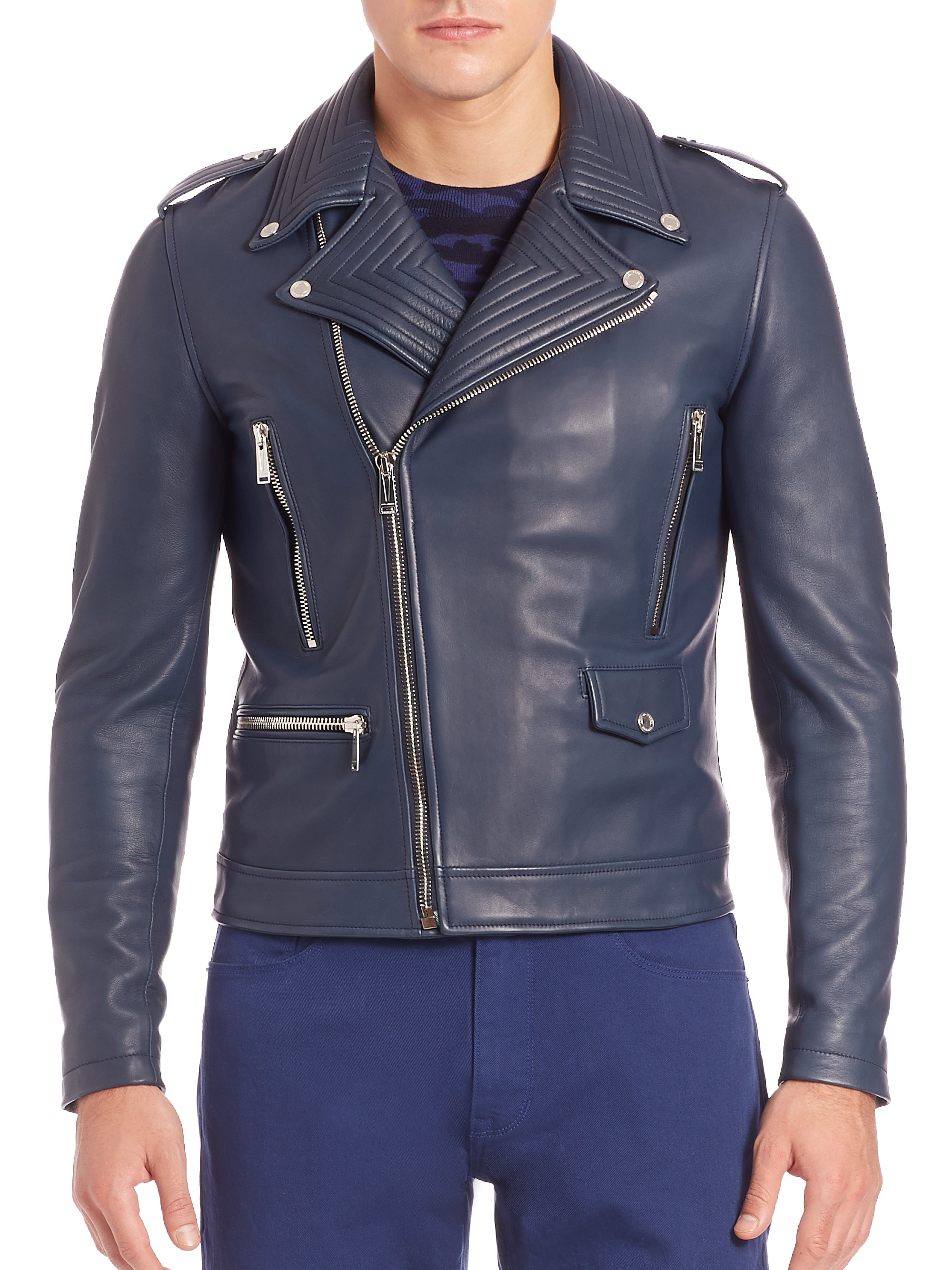 navy biker jacket