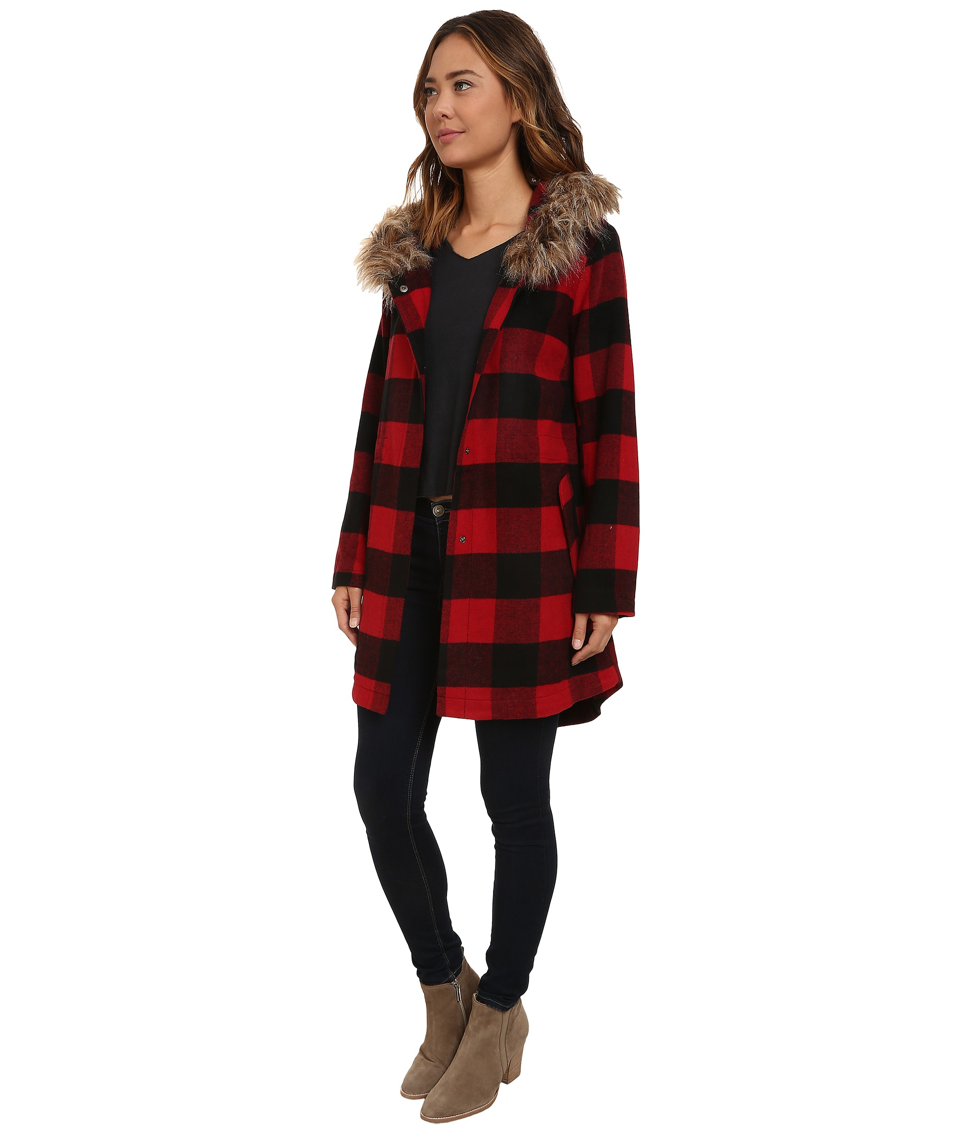 bb dakota red plaid jacket