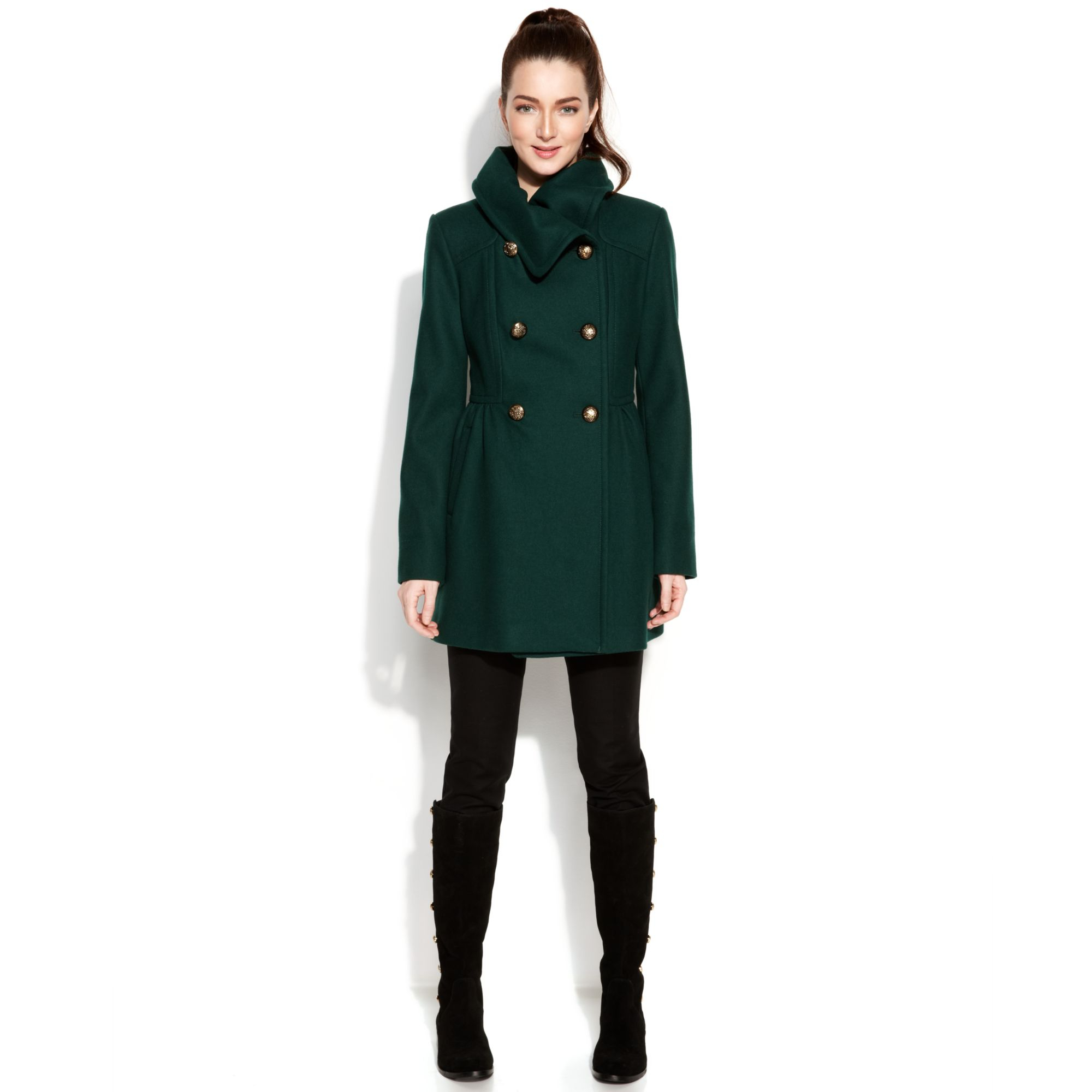hunter green peacoat