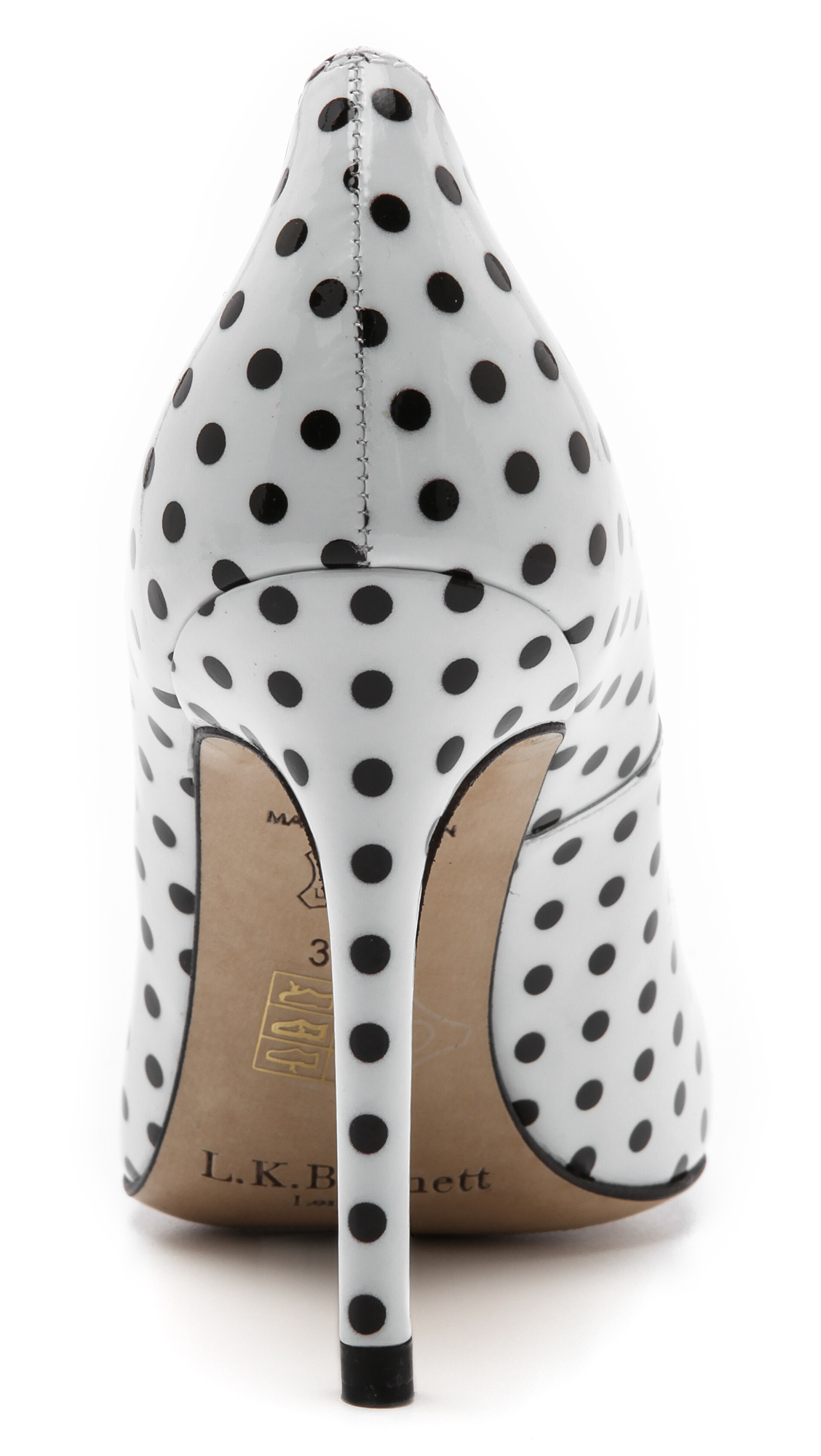 Polka dot stiletto clearance heels