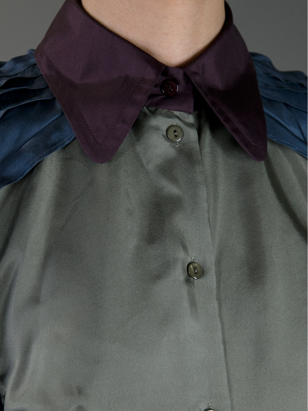 Carven Habotai Dress in Grey (Purple) | Lyst