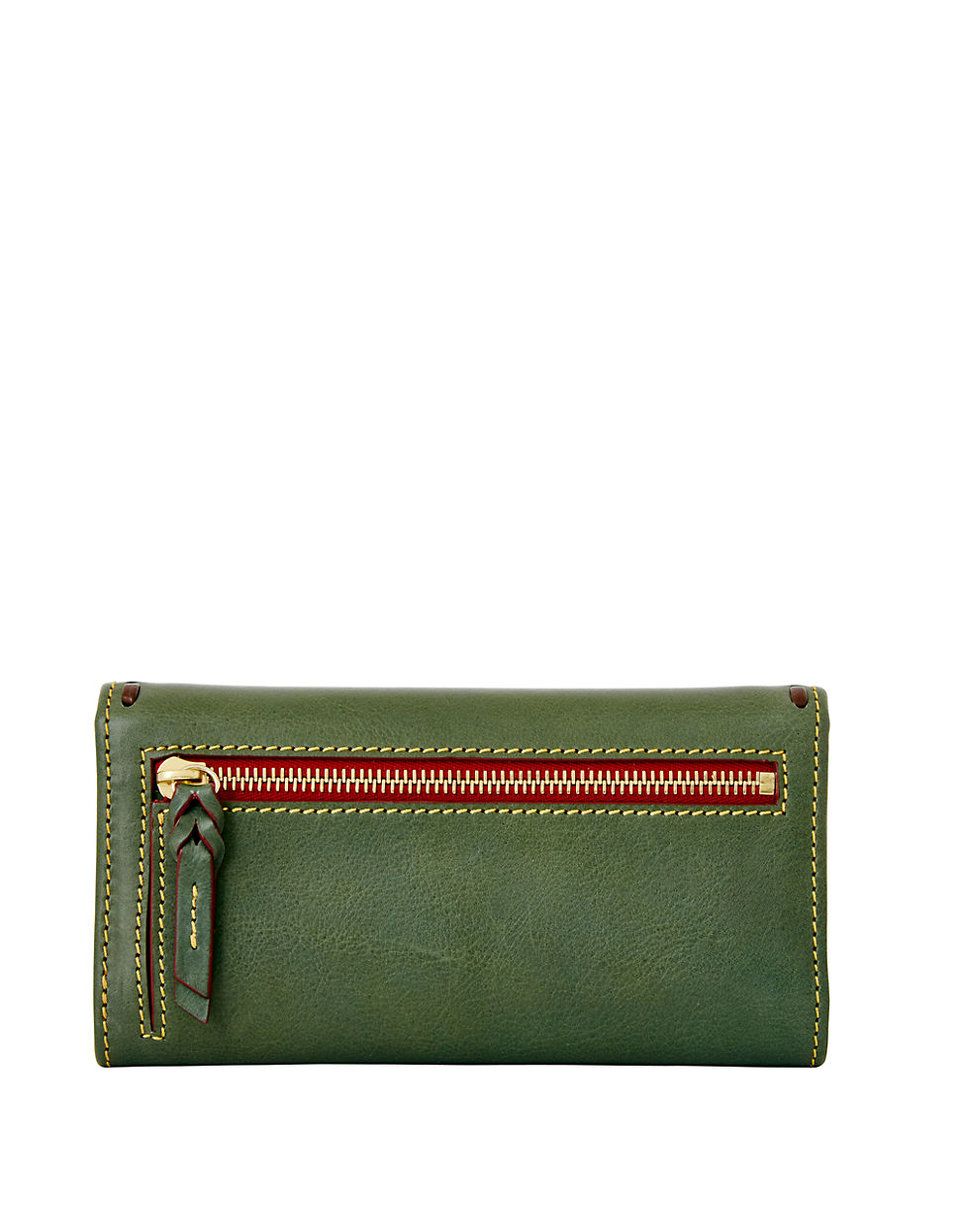 Dooney & Bourke Leather Checkbook Wallet in Green - Lyst