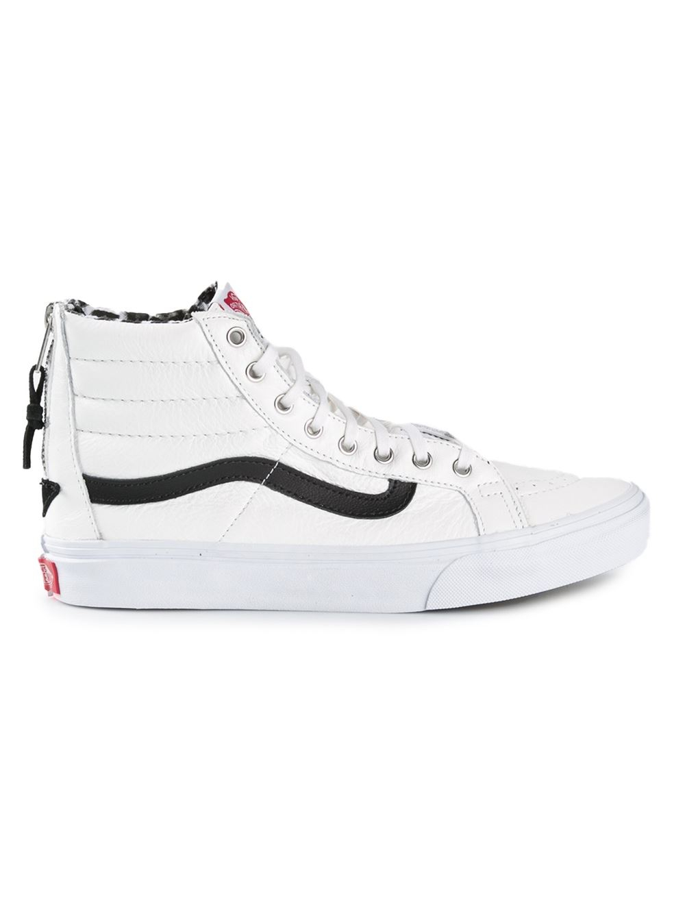 vans sk8 hi slim zip white hi top trainers