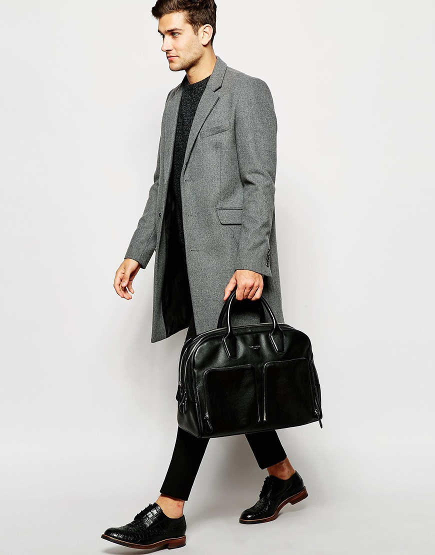 ASOS Wool Overcoat In Light Grey in Gray for Men Lyst