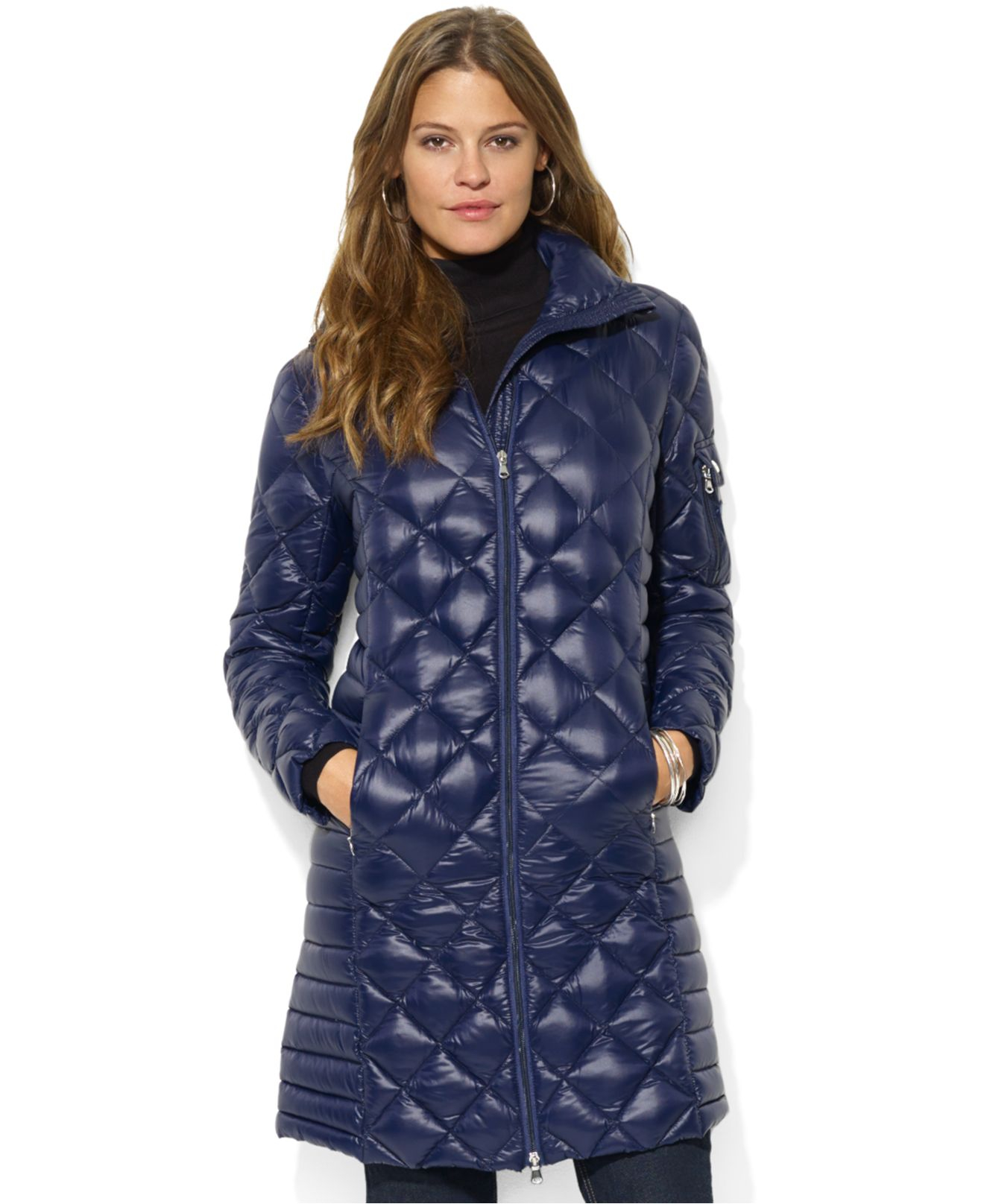 Lauren by Ralph Lauren Quilted Down Packable Puffer Coat in Blue - Lyst