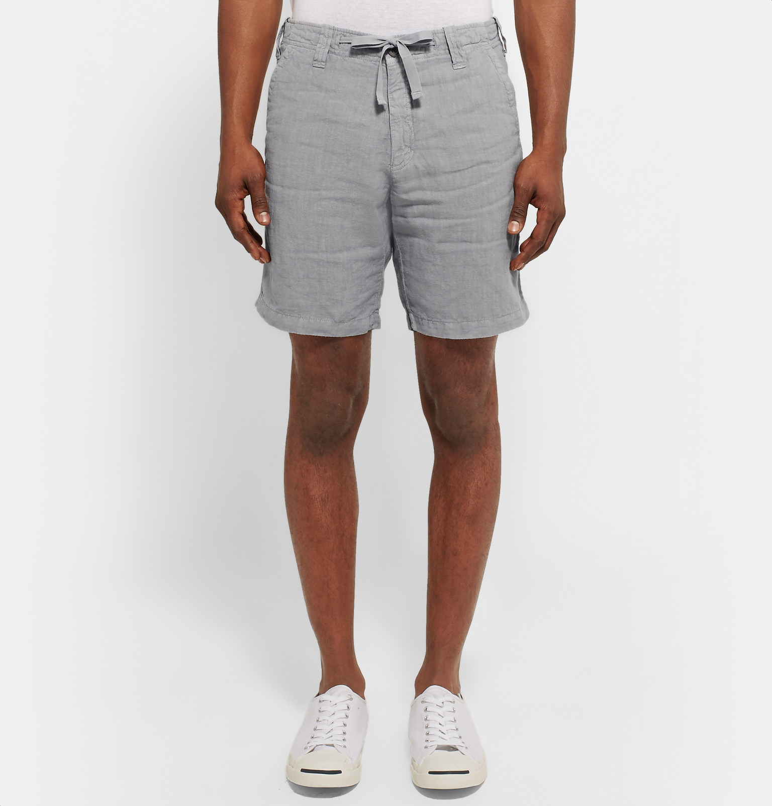 Lyst Hartford Slimfit Linen Shorts in Gray for Men