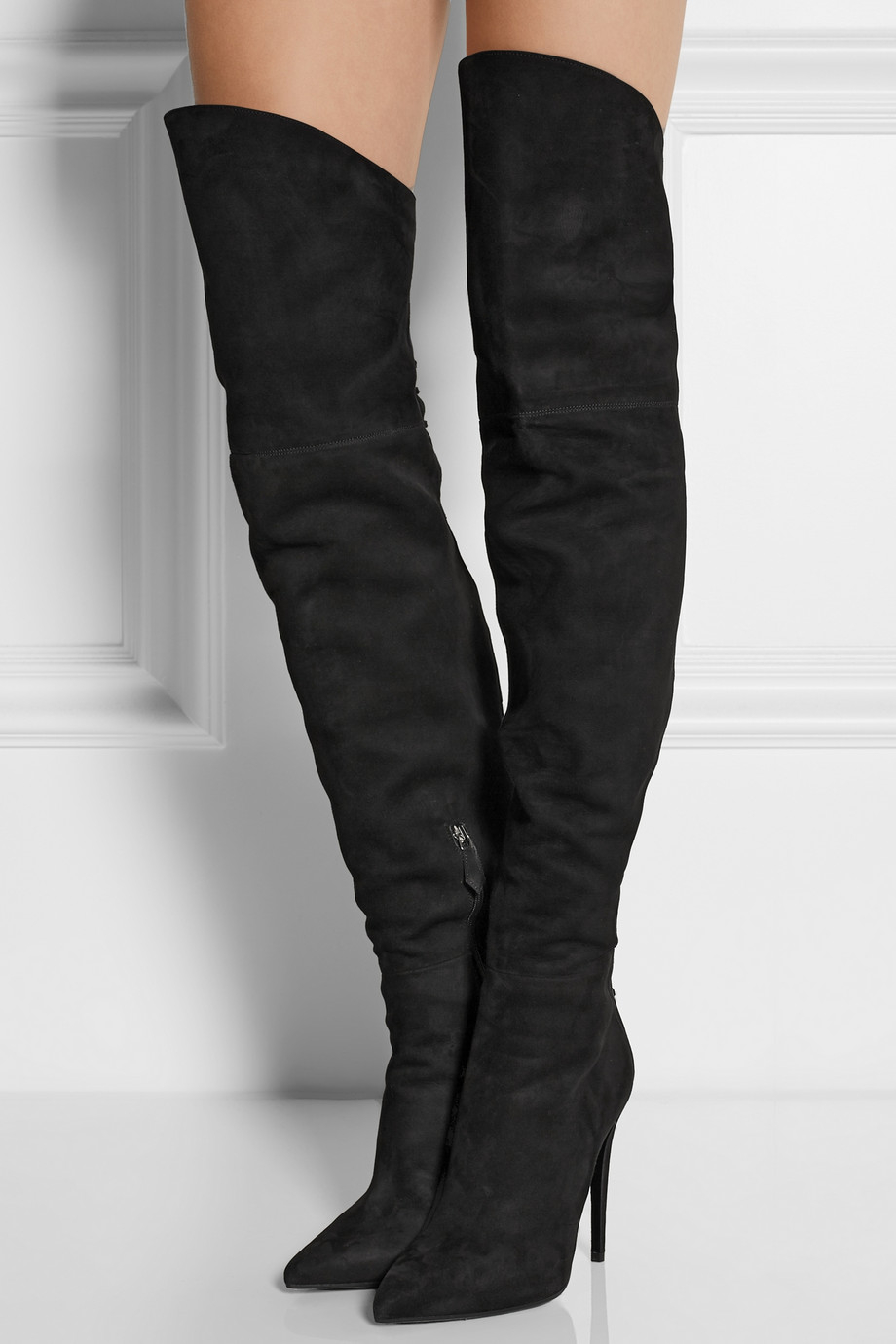 dune black suede over the knee boots