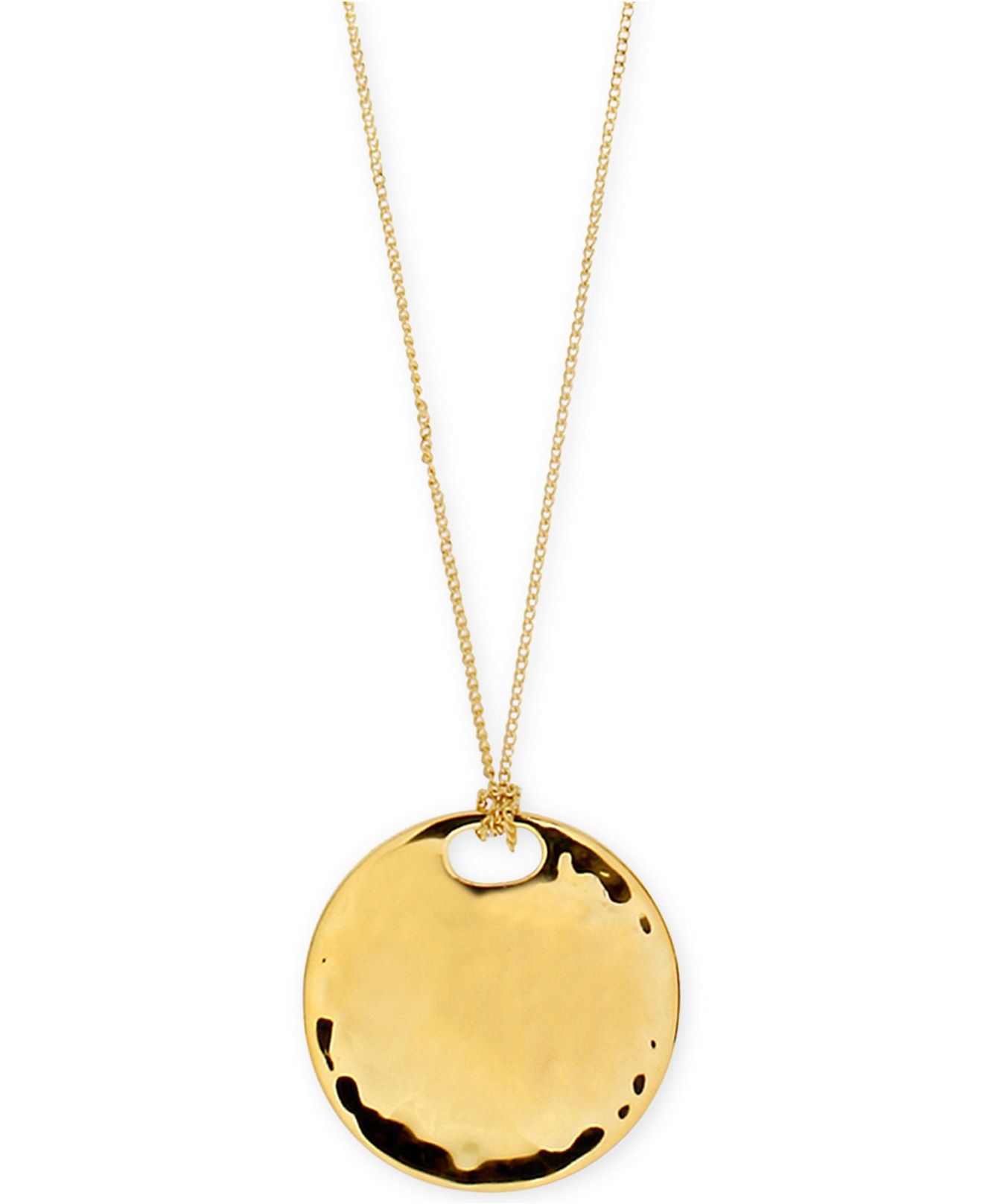 Robert lee morris Goldtone Hammered Circle Pendant Necklace in Metallic