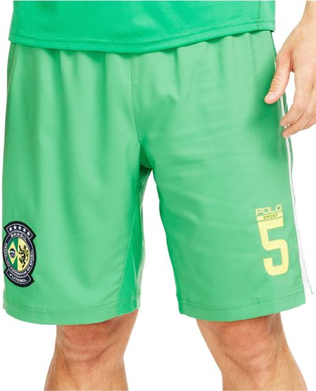 Polo Ralph Lauren Polo Sport Brasil Soccer Compression Shorts in Green ...