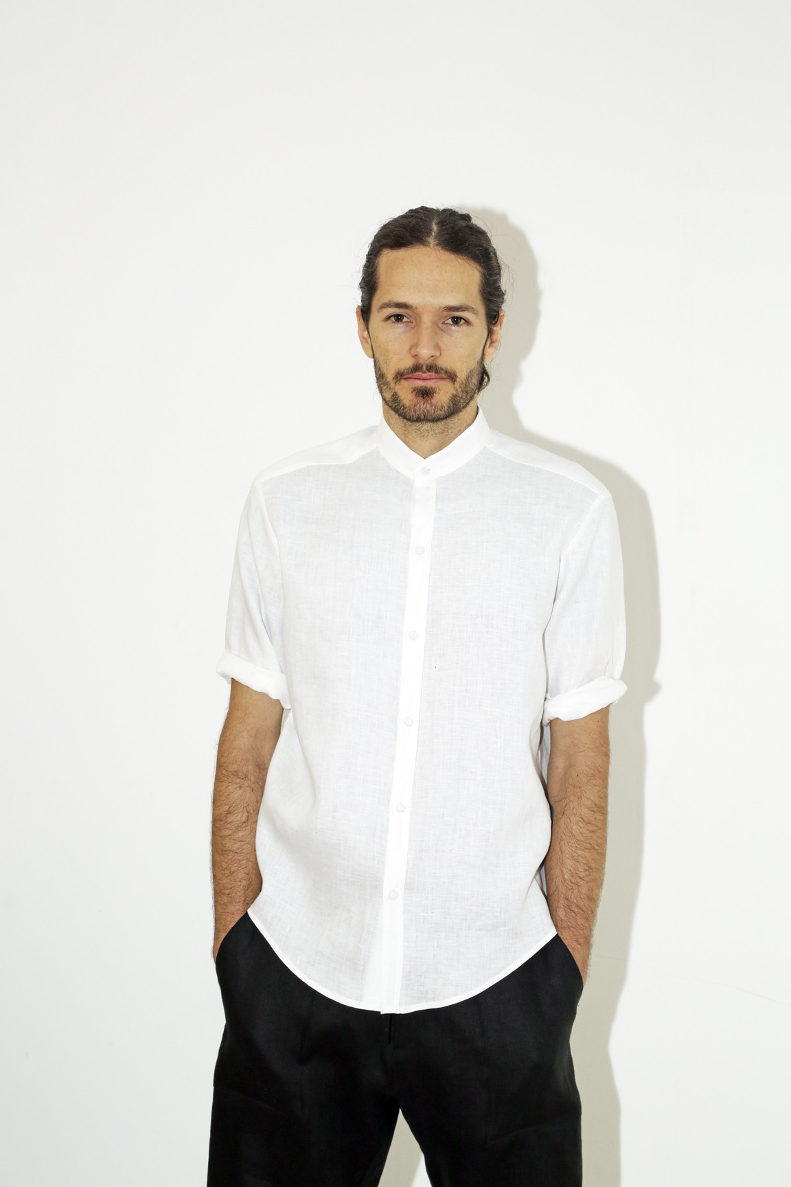 white button up shirt no collar