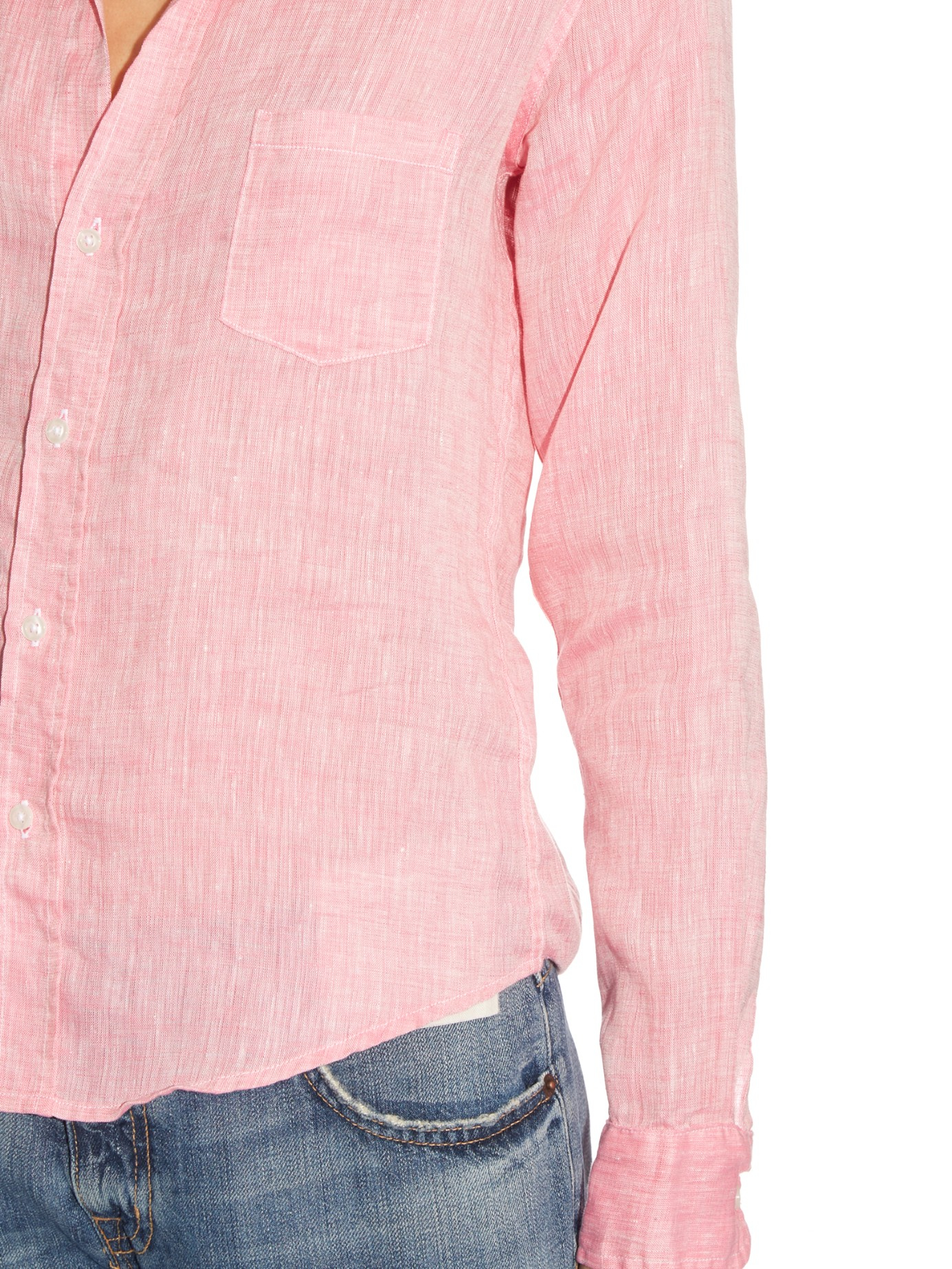 Frank & Eileen Barry Shirt - Neon Pink Stripe on Garmentory
