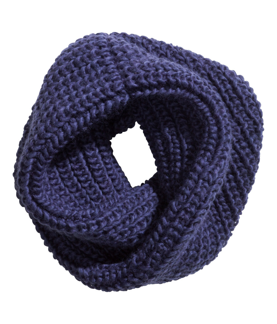 H&m ChunkyKnit Tube Scarf in Blue Lyst
