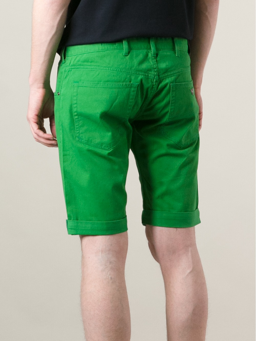 in stand houden Roman huwelijk Armani Jeans Denim Shorts in Green for Men | Lyst