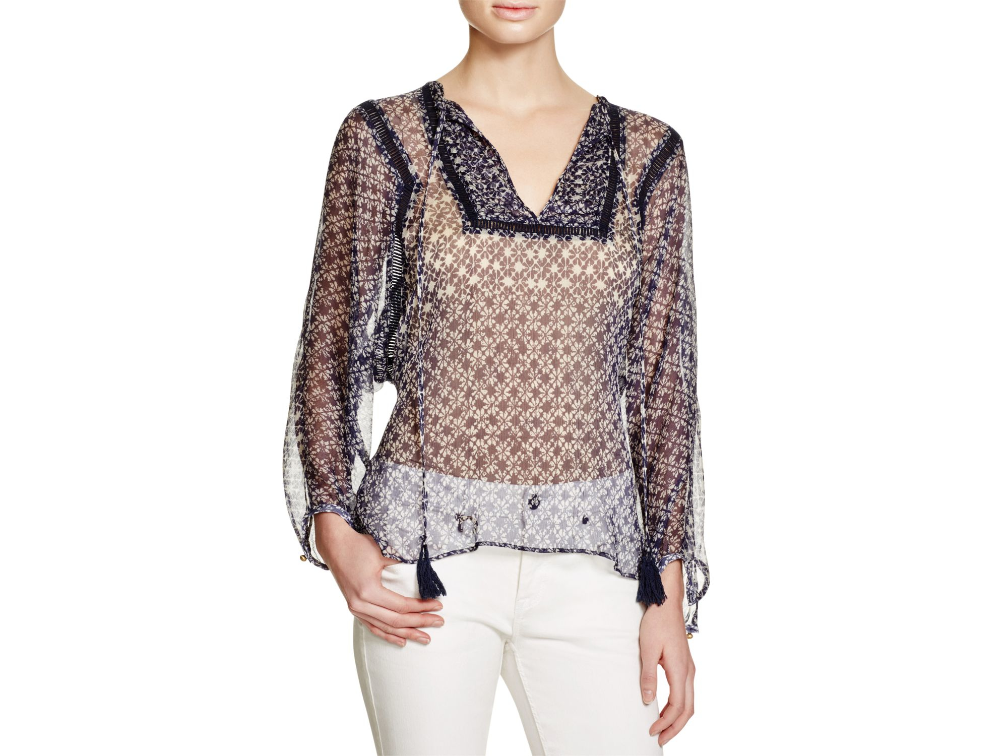 sheer peasant blouse