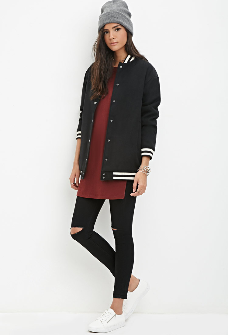 longline baseball jacket