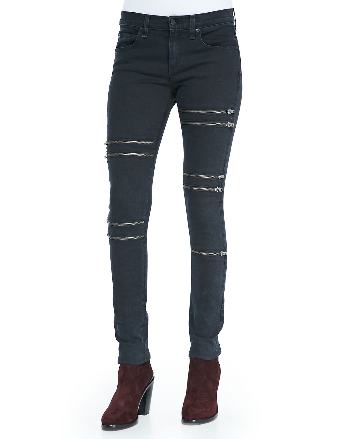 Rag & Bone Ordaz Skinny Zipper Jeans in Blue Lyst