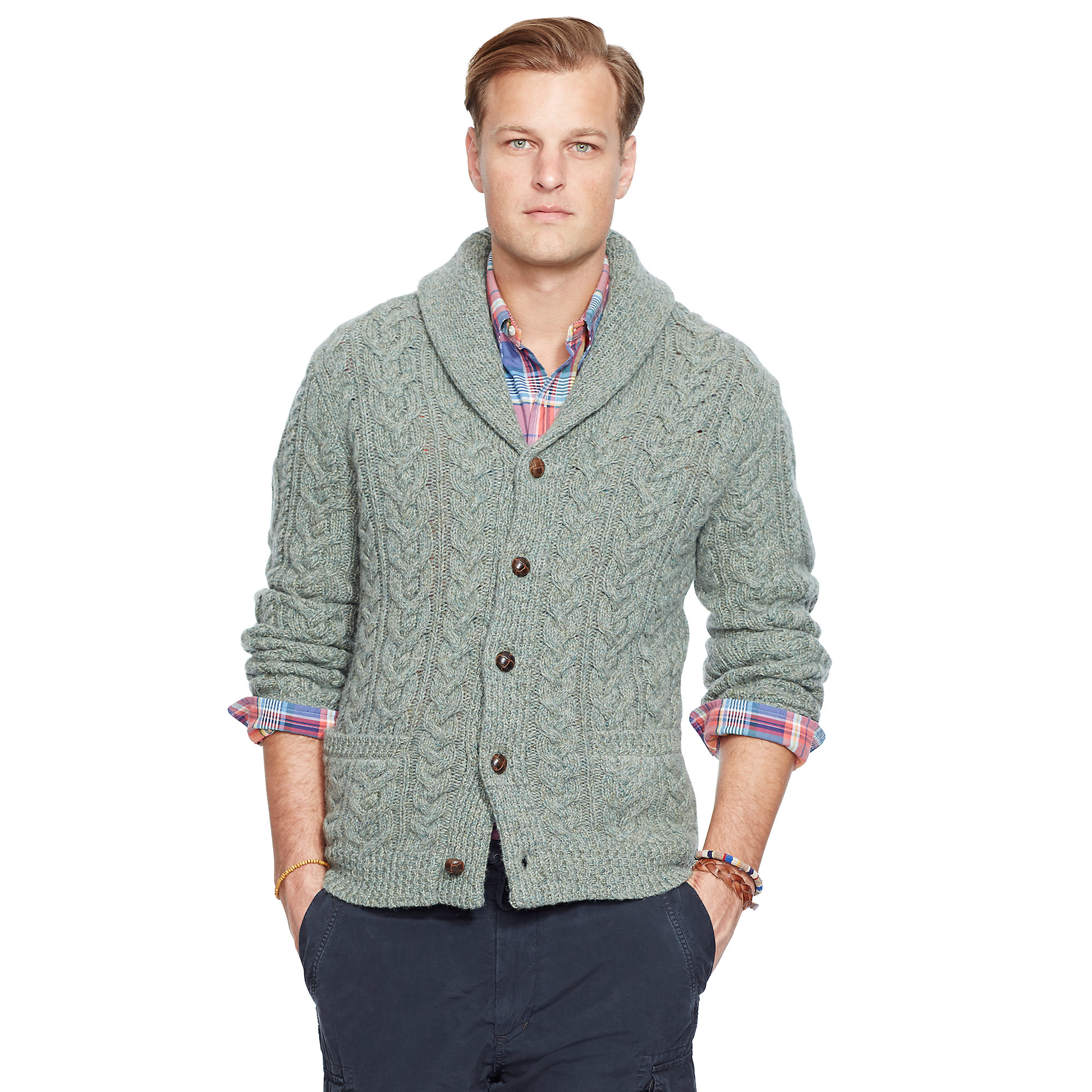 Polo ralph lauren Wool-cashmere Cardigan in Green for Men | Lyst