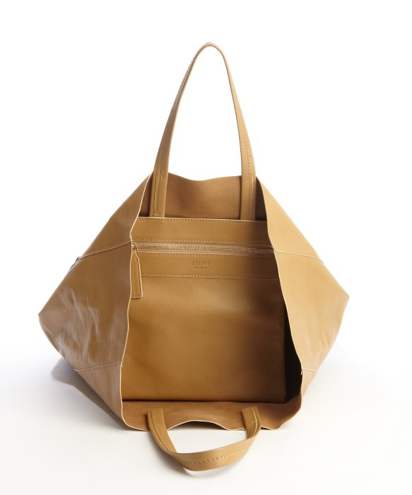 Lyst Céline Camel And Blue Lambskin Twotone Tote Bag In Yellow Gallery