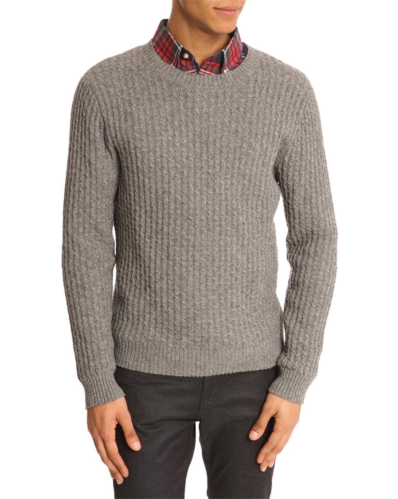 Gant rugger Cablecito Grey Wool Sweater in Gray for Men (grey) | Lyst