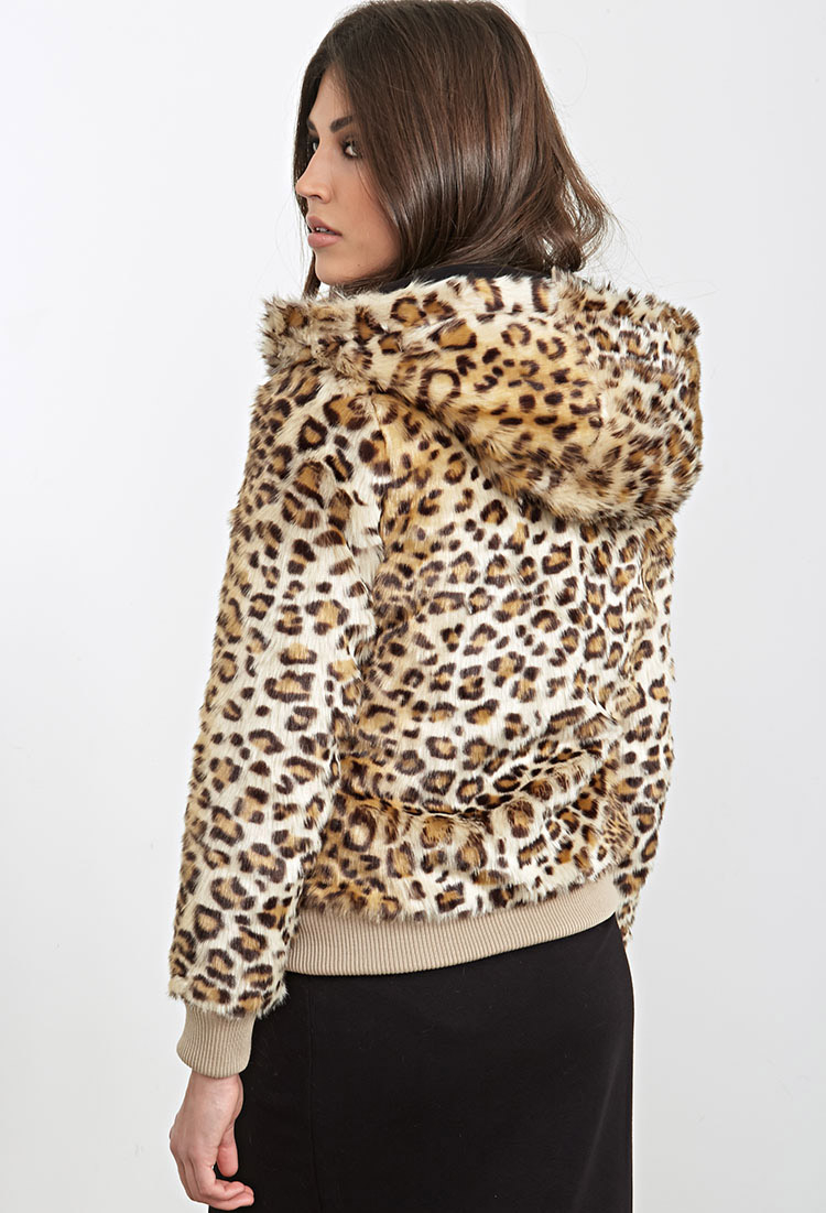 hooded leopard jacket