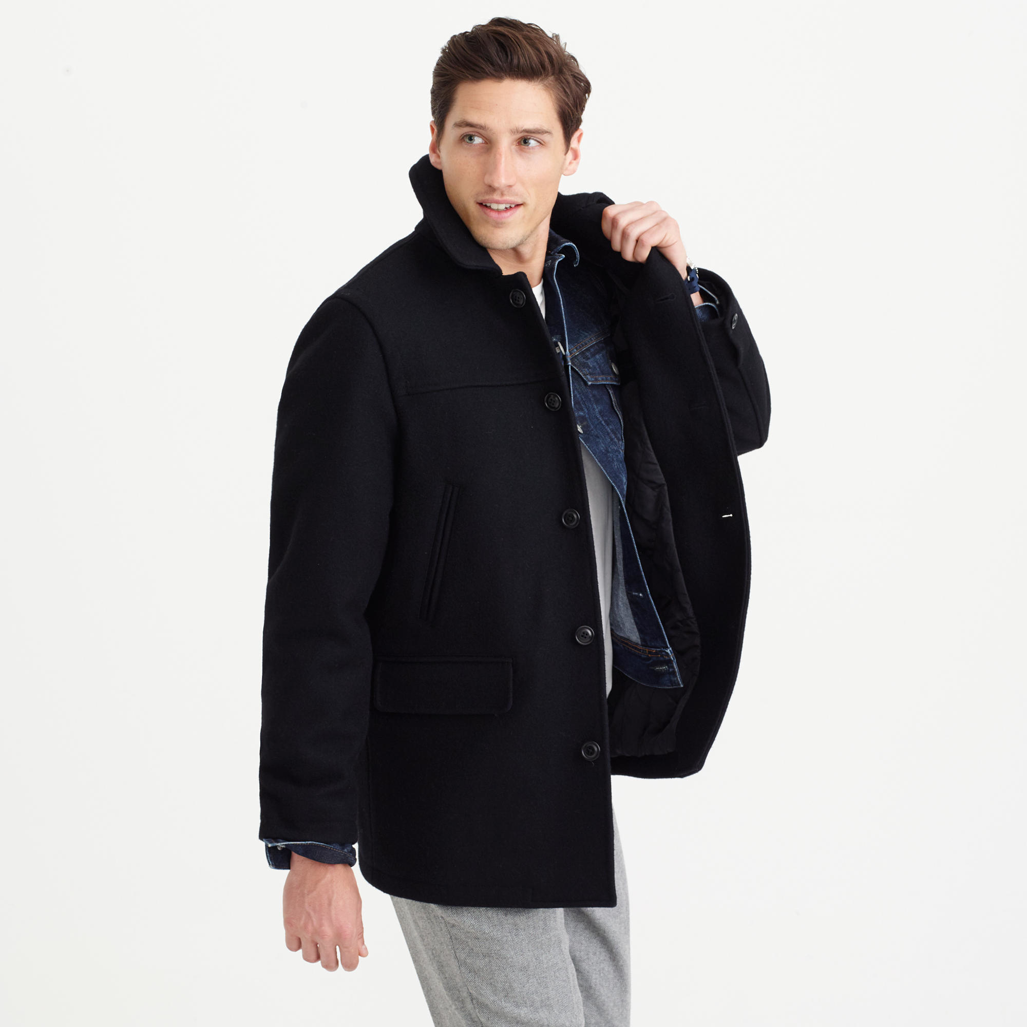 J.crew University Coat With Thinsulate in Black for Men Lyst