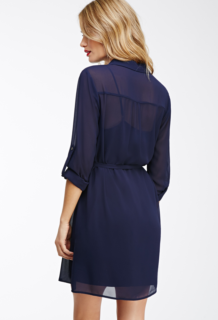 chiffon button down dress