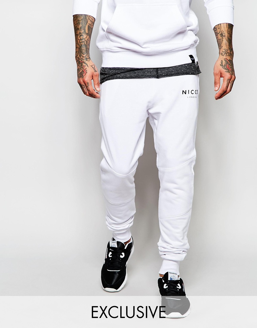 white skinny joggers mens