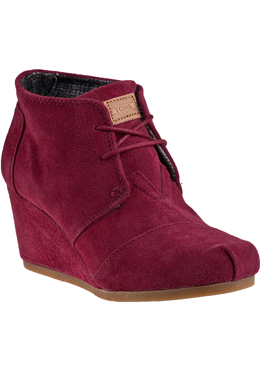 burgundy wedge boots
