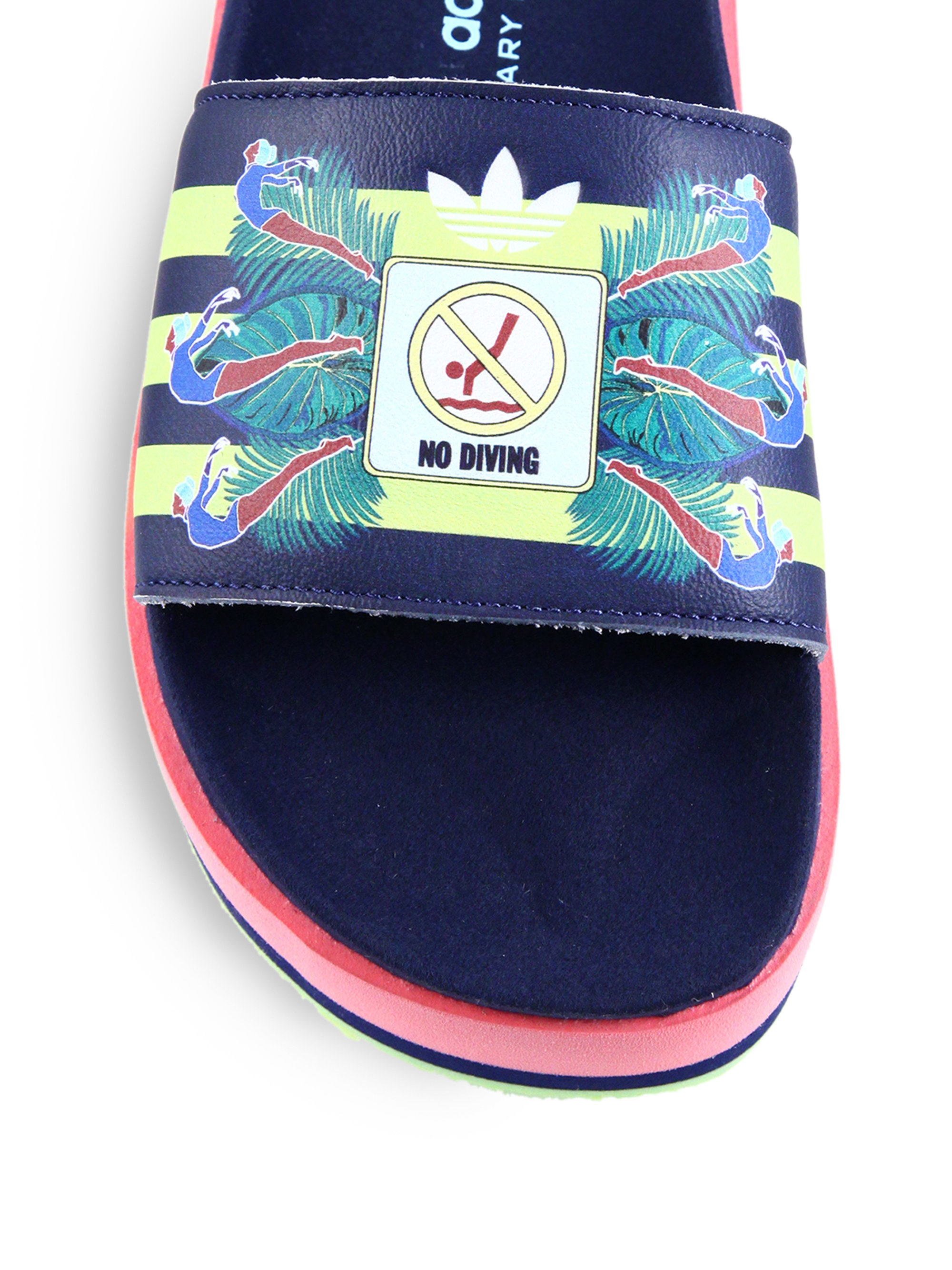 adidas Originals No Diving Platform Slide Sandals in Blue | Lyst