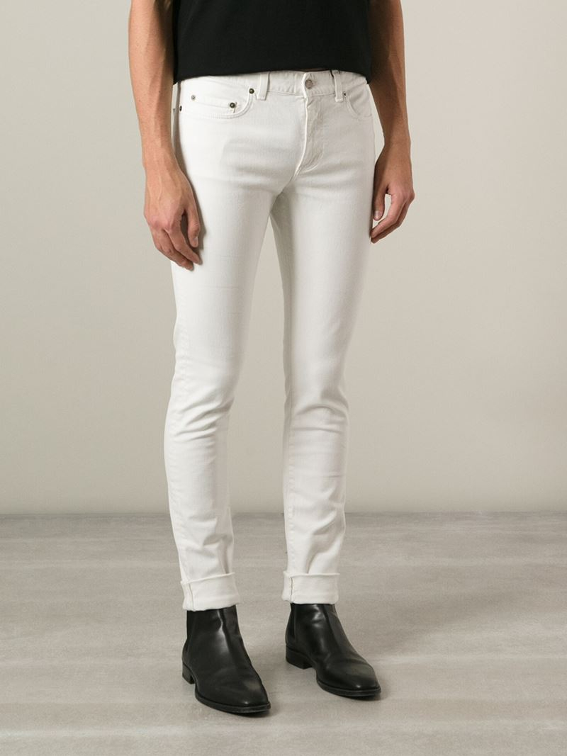 Saint Laurent Classic Skinny Jeans in White for Men - Lyst
