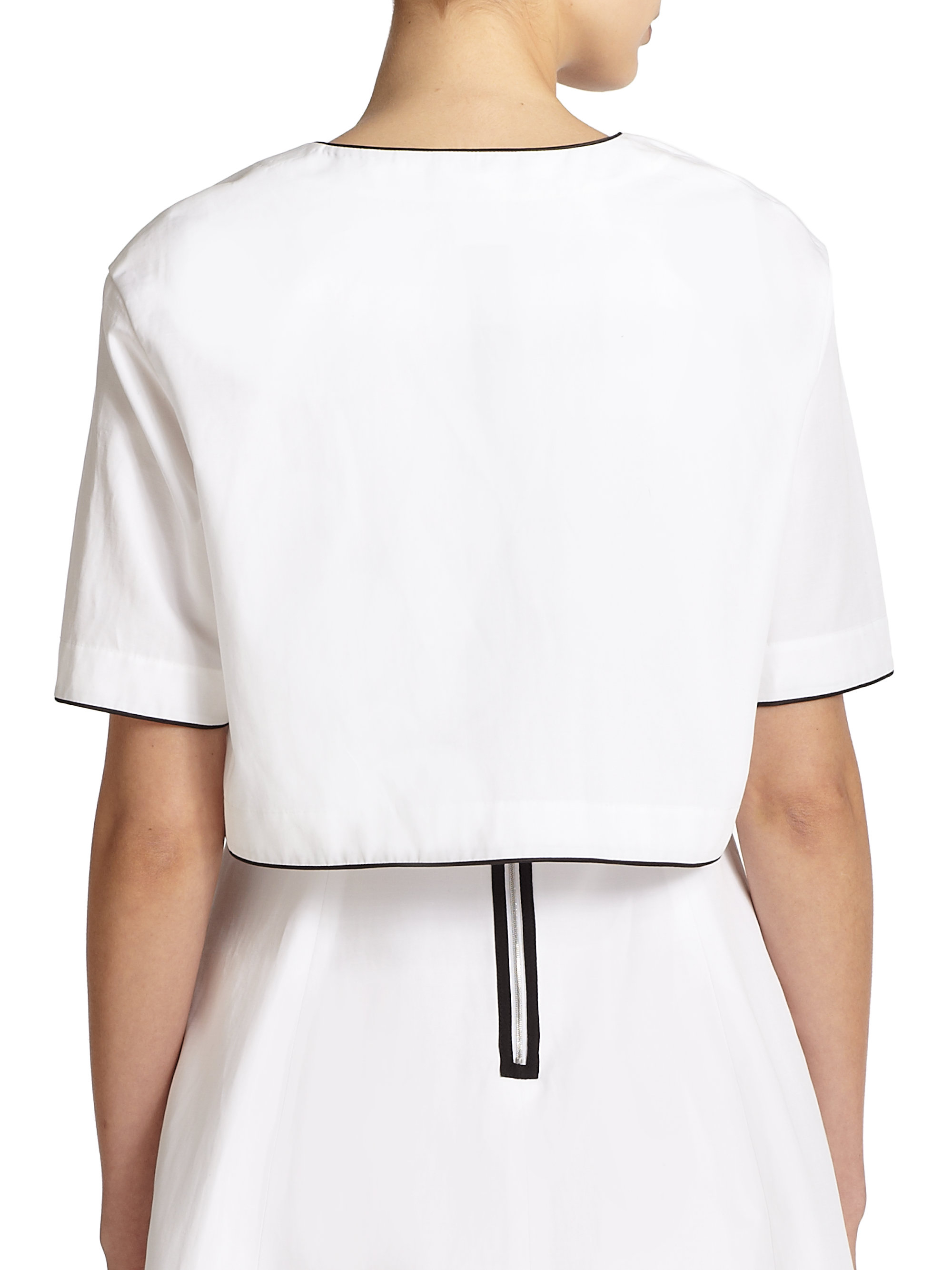 Lafayette 148 New York White Mcbella Cotton Linen Short Swing Jacket