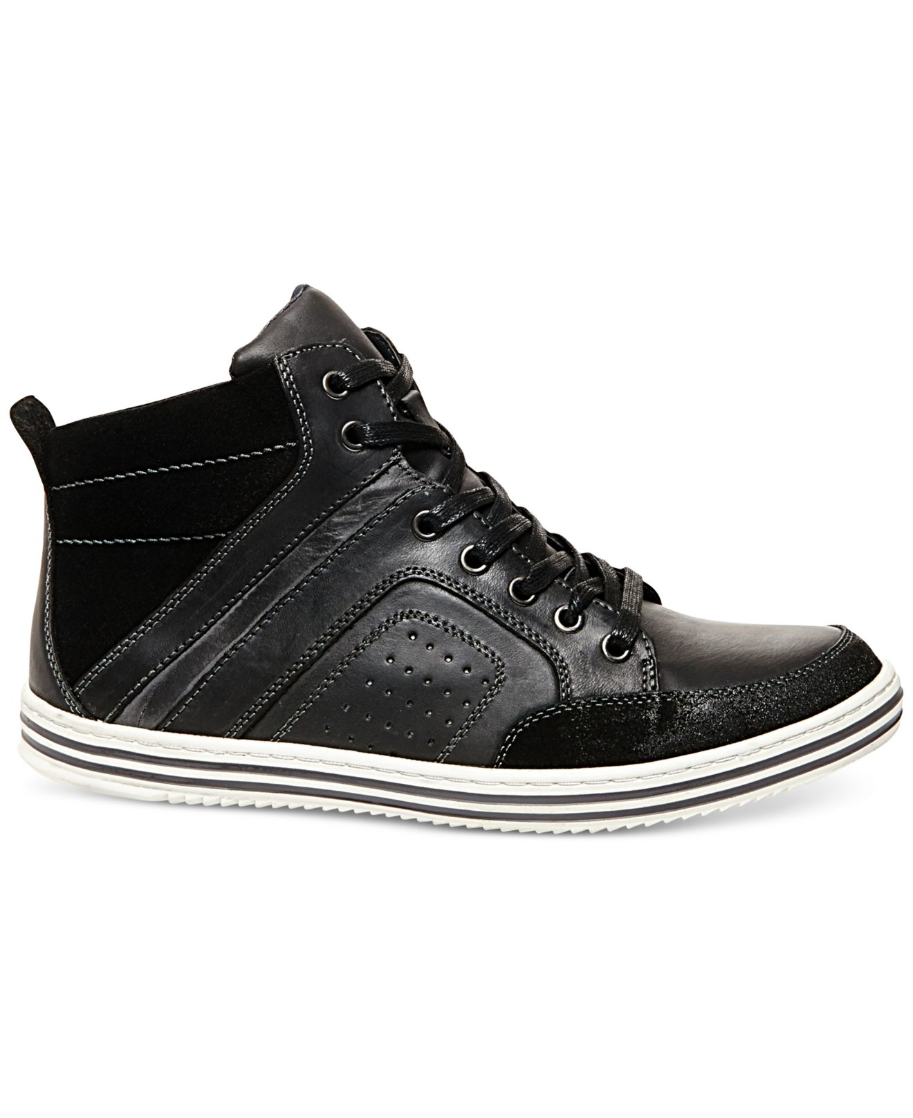 Steve madden Ristt Hi-tops in Black for Men (BLACK LEATHER) | Lyst