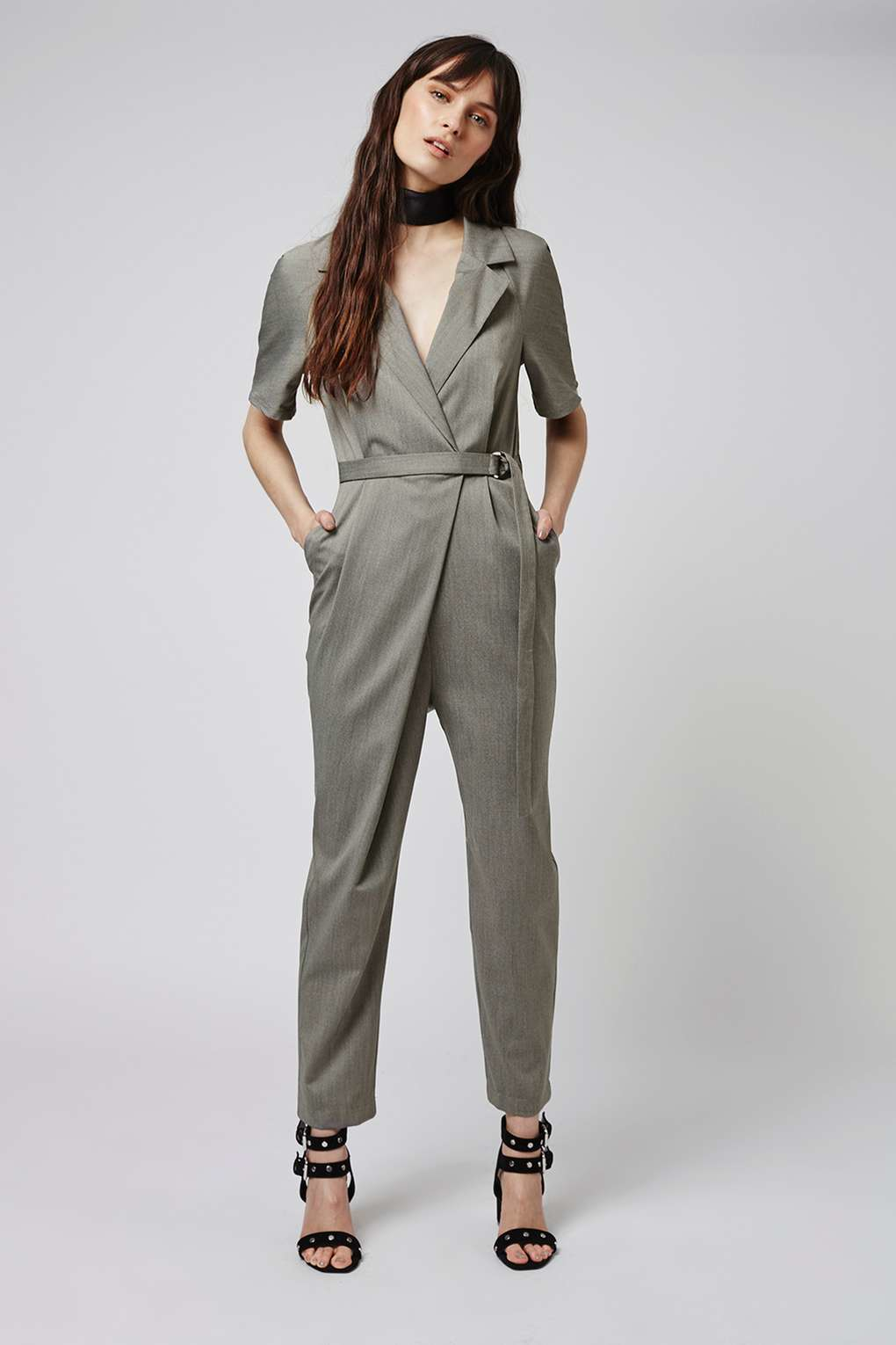 topshop grey jumpsuit