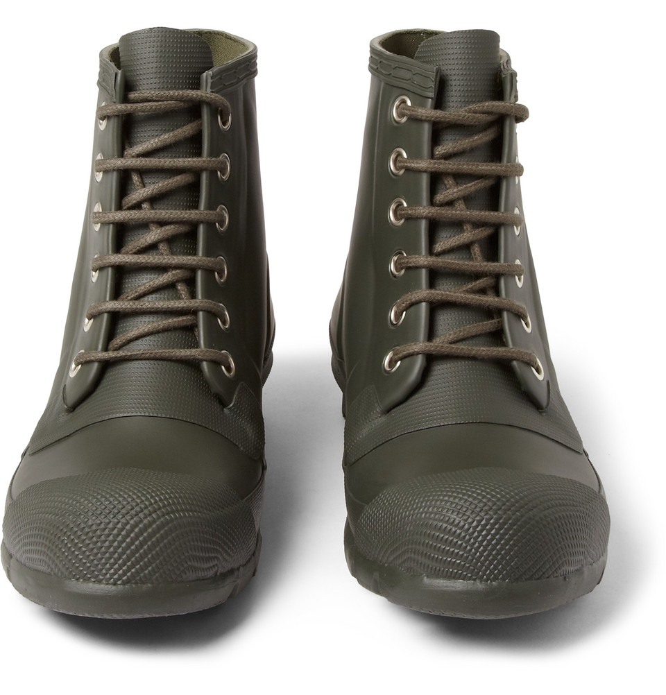 HUNTER Original Laceup Rubber Boots in Green for Men Lyst