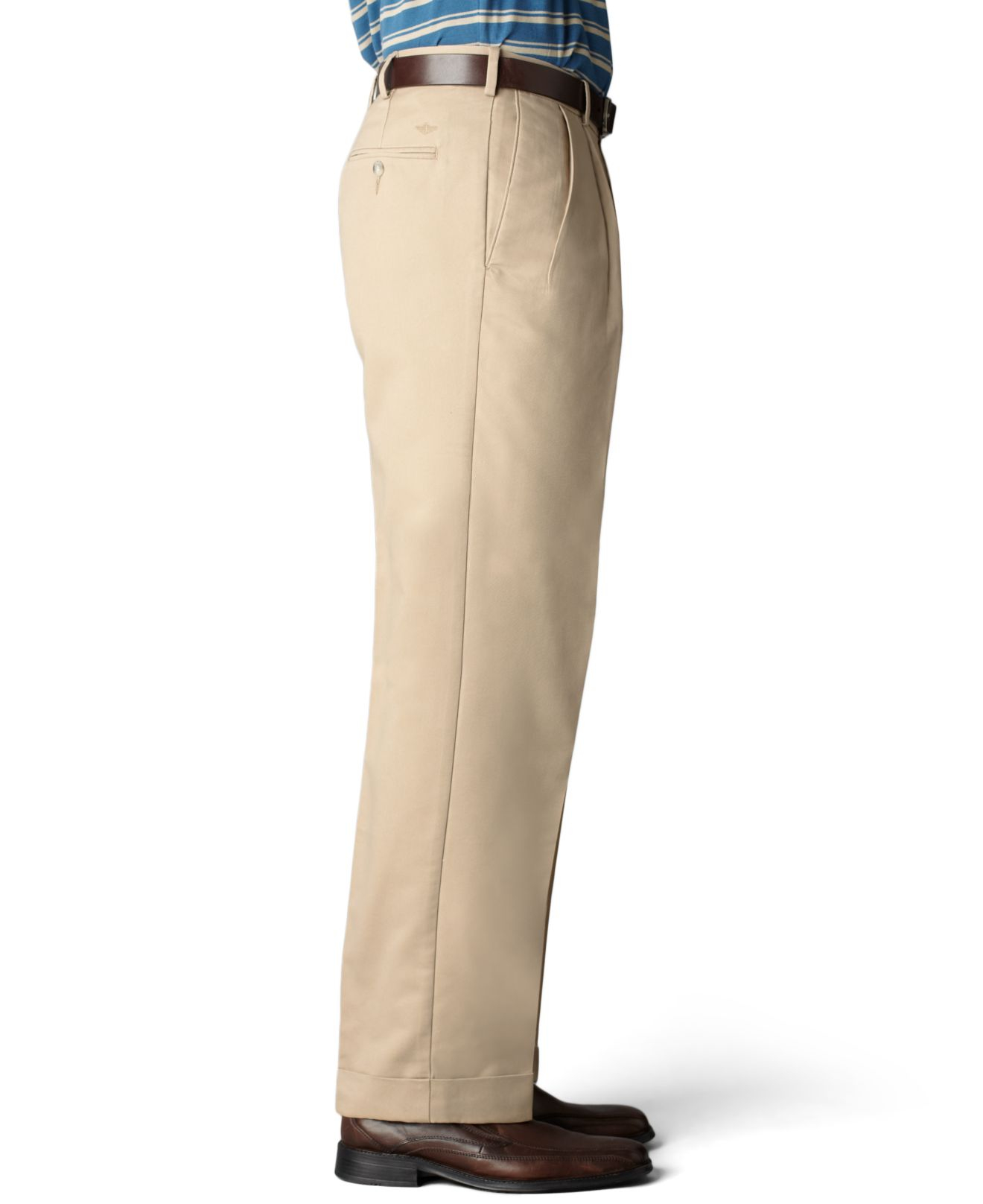 Lyst - Dockers D4 Relaxed Fit Comfort Khaki Pleated Pants in Natural ...