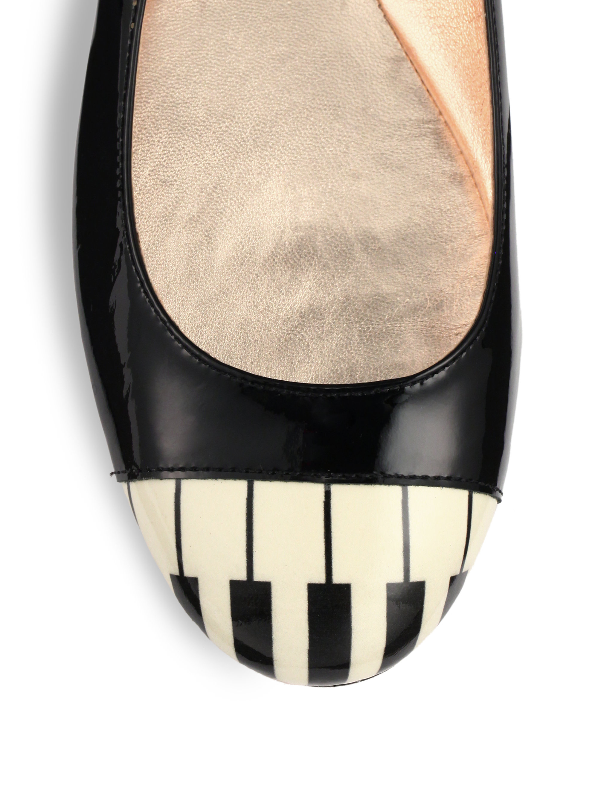 Kate Spade Jazz Piano Patent Leather Ballet Flats in Black - Lyst