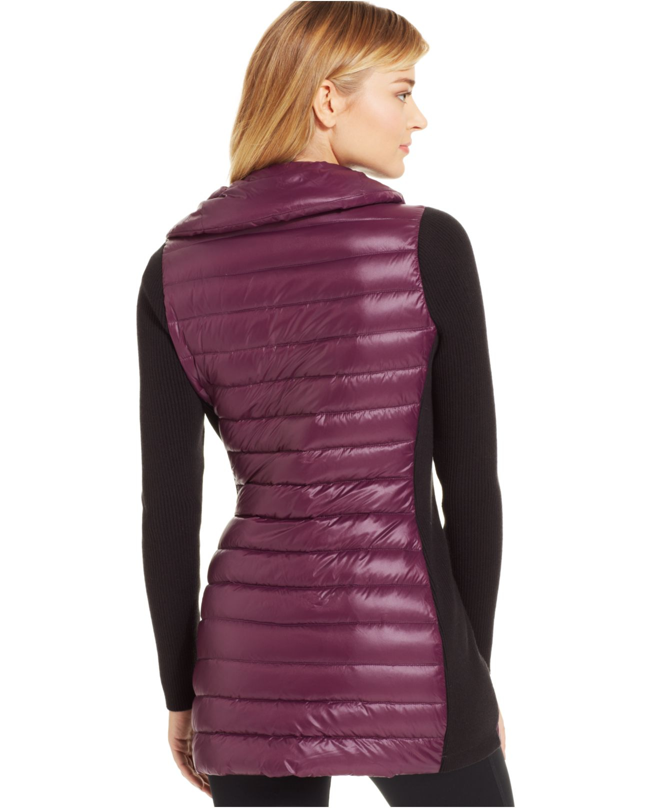 calvin klein asymmetrical puffer coat