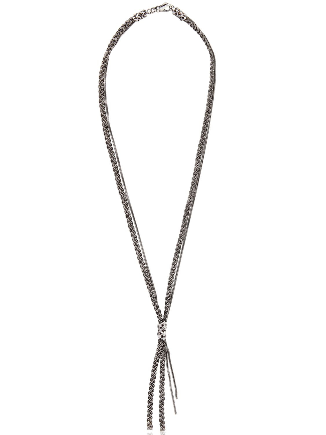 Emanuele Bicocchi Woven Sterling Silver Necklace in Metallic for Men - Lyst
