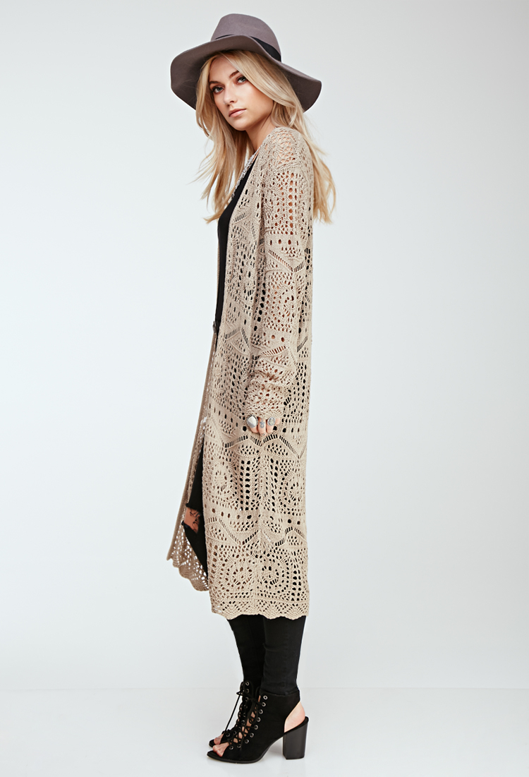 longline crochet cardigan