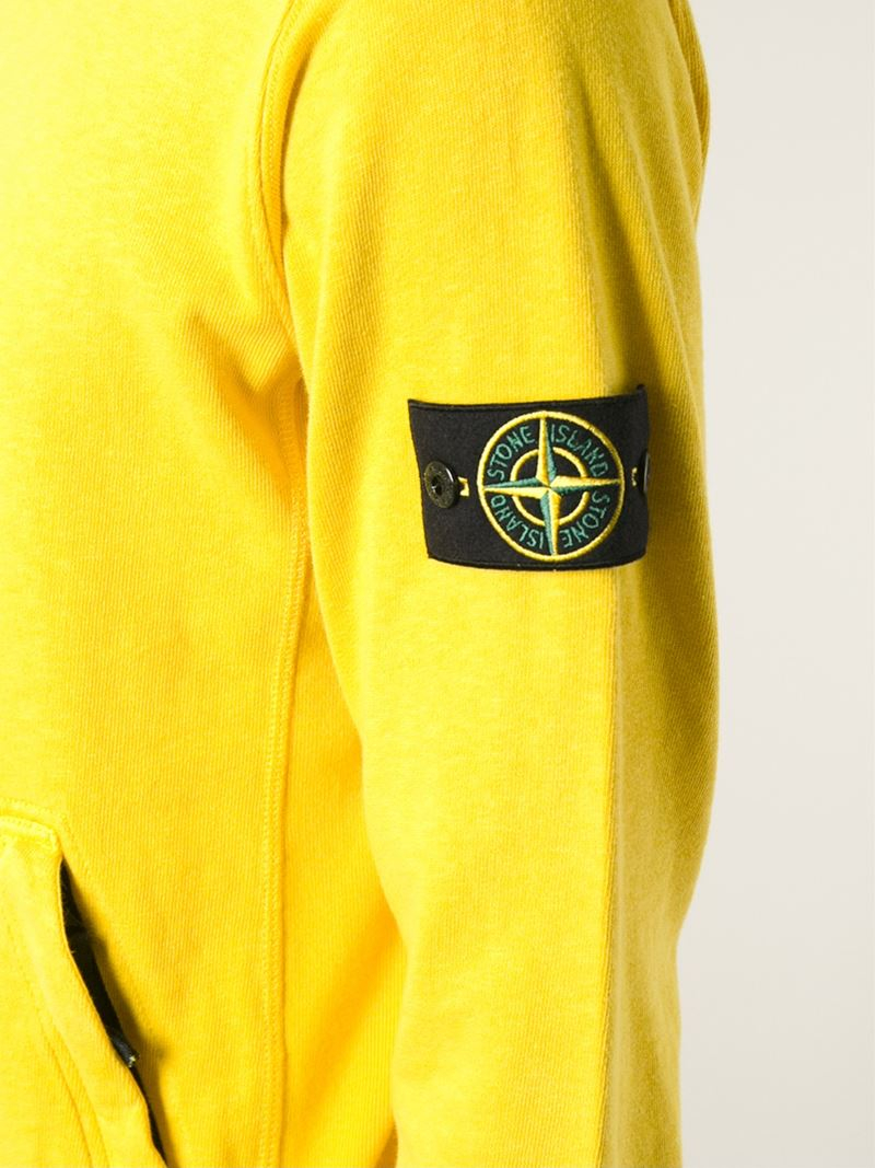 Stone Island Hooded Sweatshirt in Yellow & Orange (Yellow) for Men - Lyst