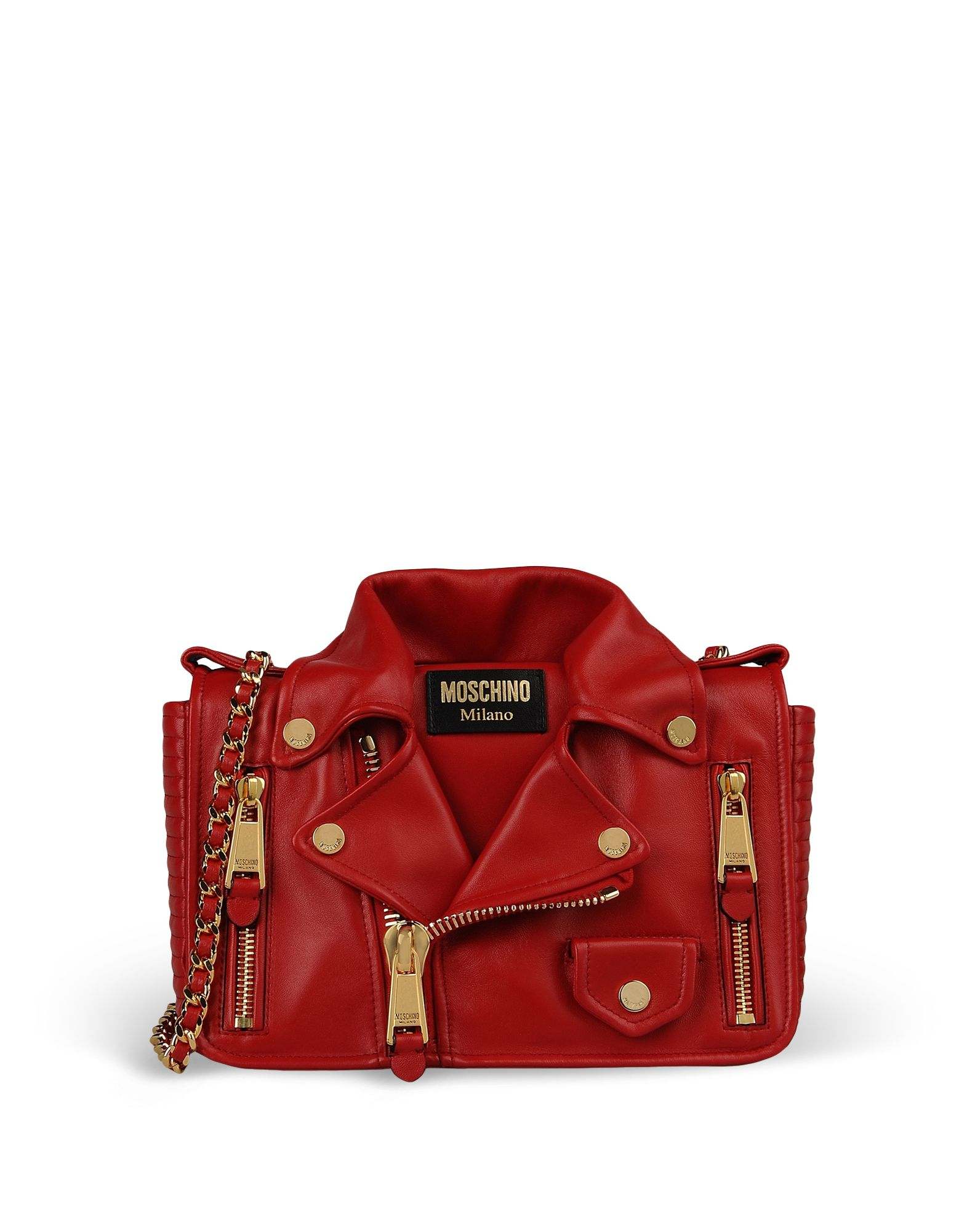 Lyst - Moschino Small Leather Bag in Red