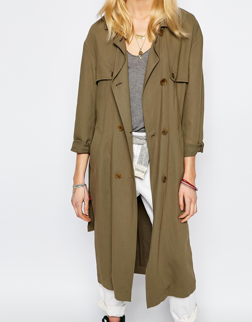 Sessun Synthetic Trench Coat In Khaki in Green Lyst