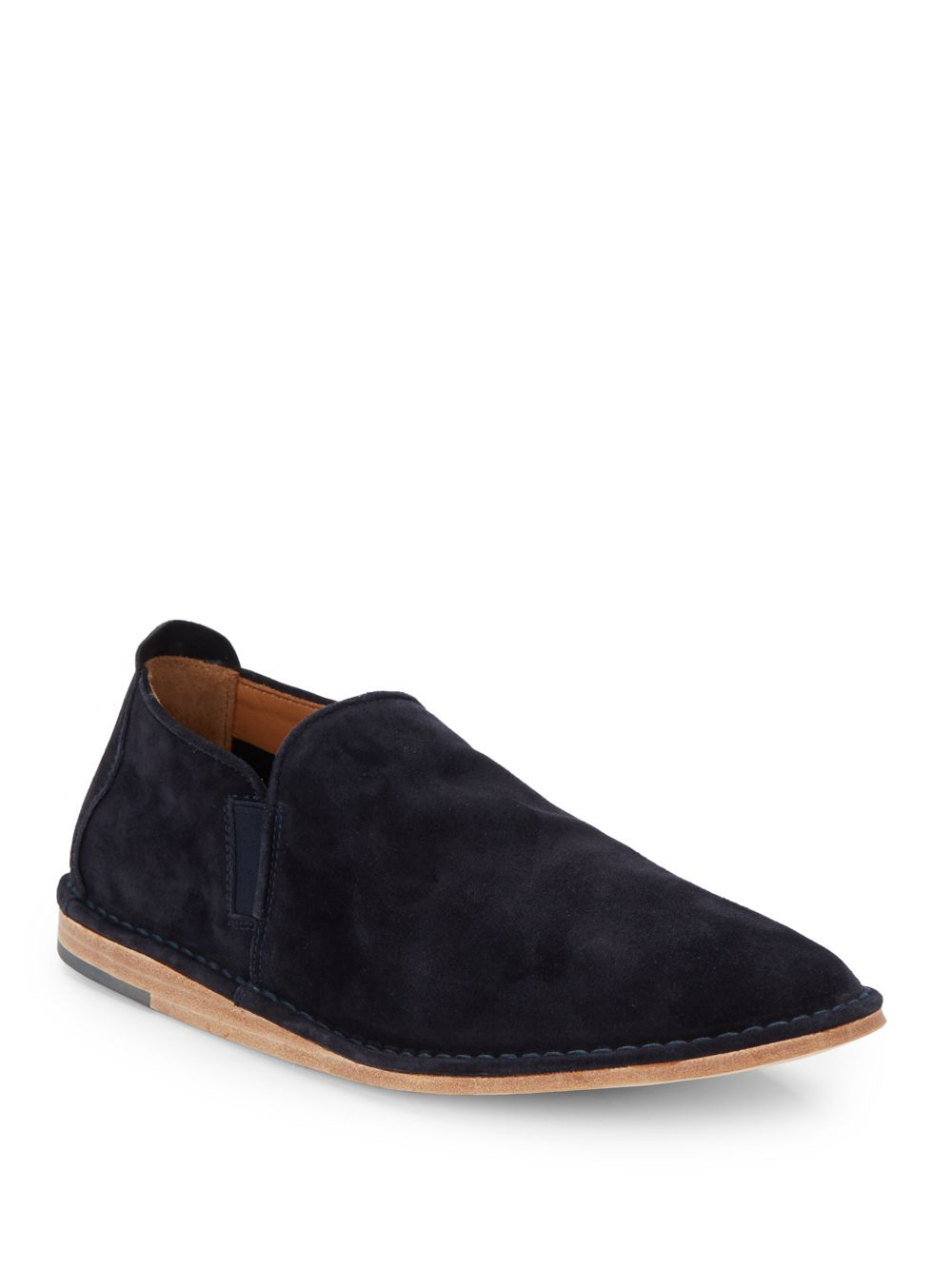 Vince Nico Suede Slip-on Shoes in Blue for Men - Lyst