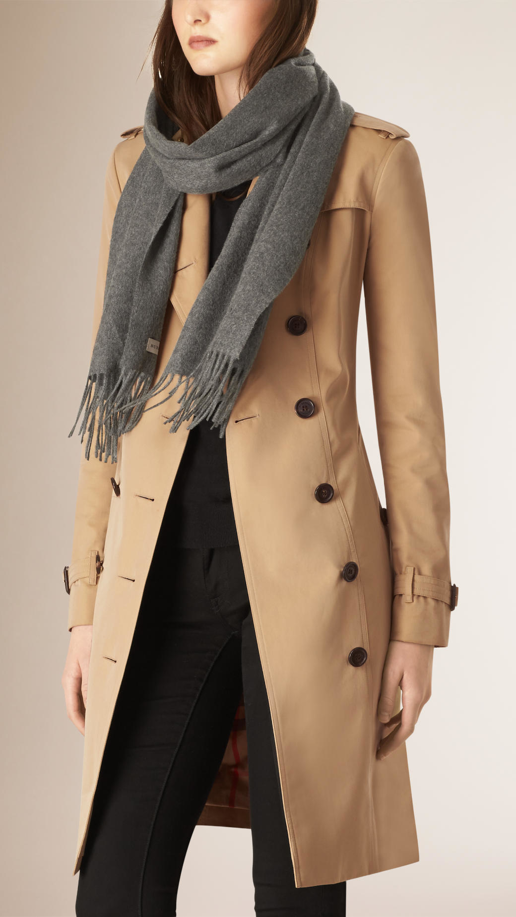 Lyst - Burberry The Classic Cashmere Scarf Mid Grey in Gray