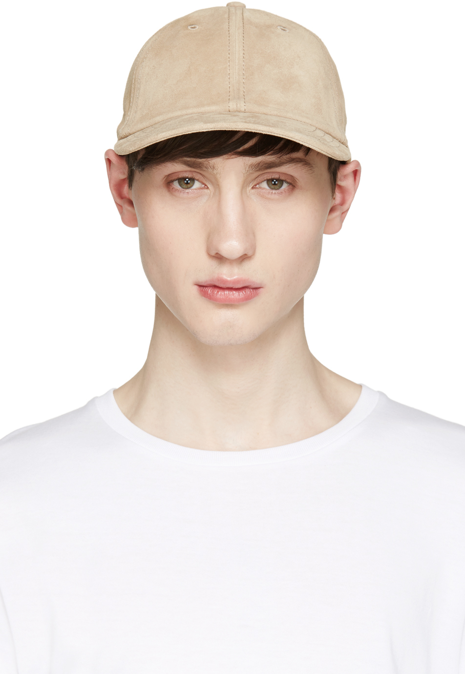 beige suede cap